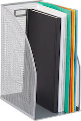 Relaxdays Vertical File Organizer Mesh Design Silver 32x24.5x16 Cm