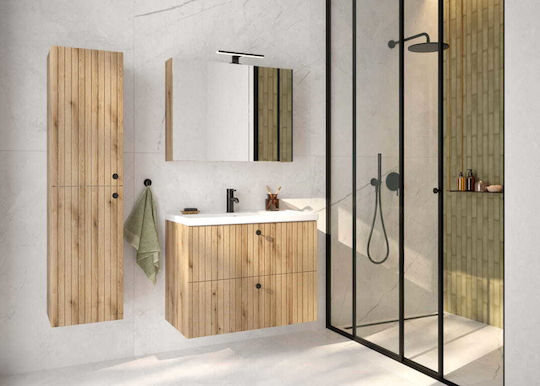 Deftrans Badezimmerspiegel mit Schrank 60x60cm