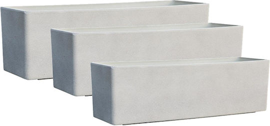 Supergreens Pure Line Pflanzgefäß Weiß 60x18x18cm