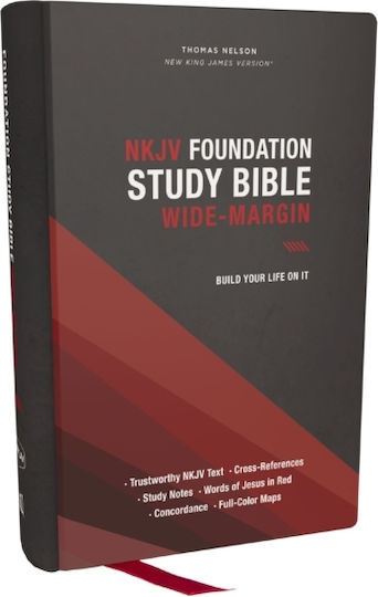 Nkjv Foundation Study Bible, Wide-margin, Black Hardcover, Red Letter - Thomas Nelson Publishers - Hardback