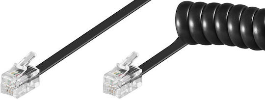 Spirale Telefonkabel RJ10 4P4C 2m Schwarzes