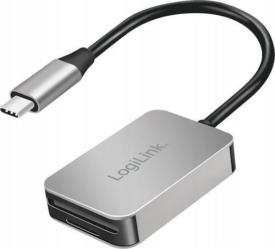 LogiLink Card Reader USB 3.0 Type-C για SD/microSD Γκρι