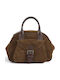 Leder Damen Schultertasche Braun