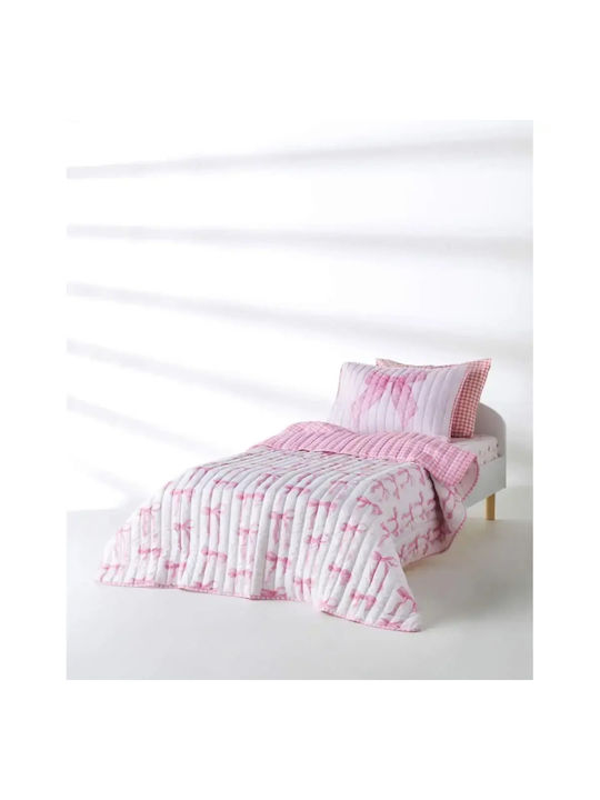 Kentia Kinderdecken Elektrisches Gitarren Set Einzel mit 1 Kopfkissenbezug Sassy Weiß-Rosa 160x220cm