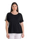 Women's Short Sleeve Black Blouse