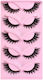 5 Pairs Set Pink Fox Full-length Fox-eye False Lashes Cat-eye Voluminous Curly Realistic Lashes Style Fox F04