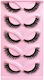 Ζευγάρια Σετ Pink Fox Full-length Fox-eye Ψεύτικες Βλεφαρίδες Cat-eye Ογκώδεις Σγουρές Ρεαλιστικές Βλεφαρίδες Στυλ Fox 609