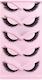 5 Pairs Set Pink Fox Full-length Fox-eye False Lashes Cat-eye Voluminous Curly Realistic Lashes Style Fox Xf01