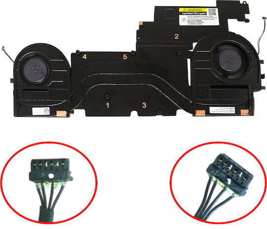 Ανεμιστηράκι Laptop Cpu Gpu Cooling Fan Heatsink Lenovo Thinkpad P1 Gen 4 20y3 20y4 X1 Extreme 4th Gen 20y5 20y6 5h41d34325 5h41d34326 Eg75071s1-c140-s9a Eg75071s1-c150-s9a 023.100no.001 A01 6pin Κωδ.81730