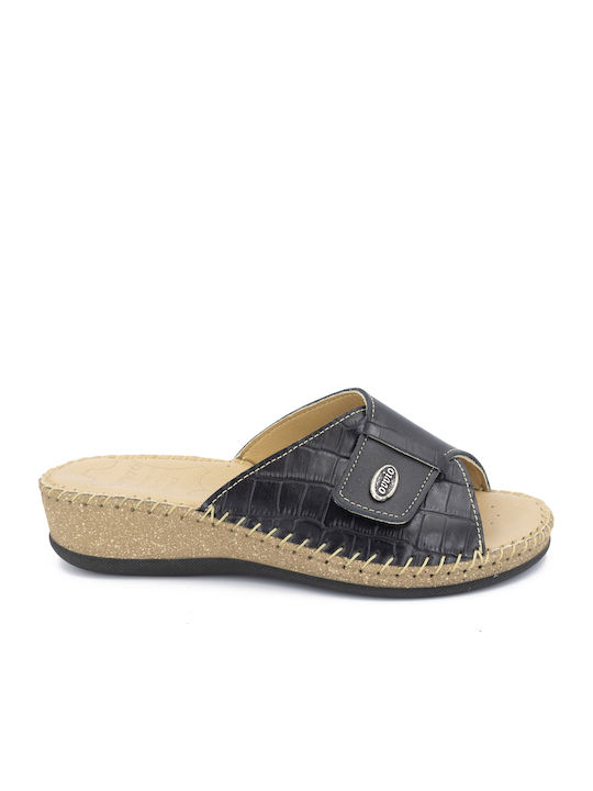 Leather Women's Anatomic Black Sandals