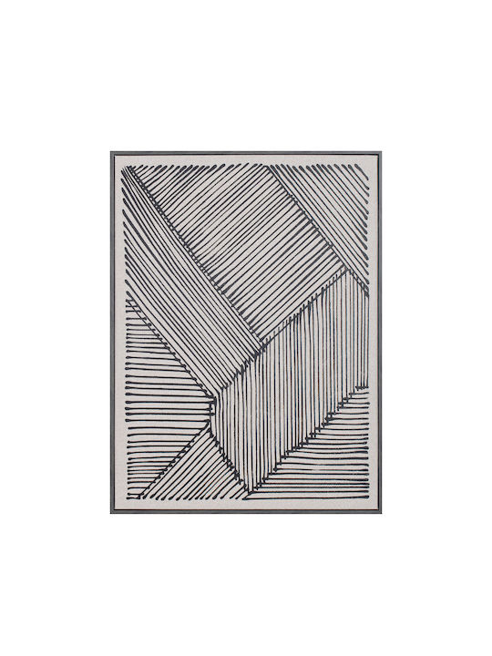 Stay True Decorative Painting 60x80x4cm Leather White Black Wood Black C543095