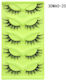 5 Pairs Set Green Fox Eye Type Voluminous Realistic Fox Eye Shape False Lashes Specifications 3dmao-25