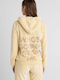 Women's Velvet Hoodie Sweatshirt Cardigan White