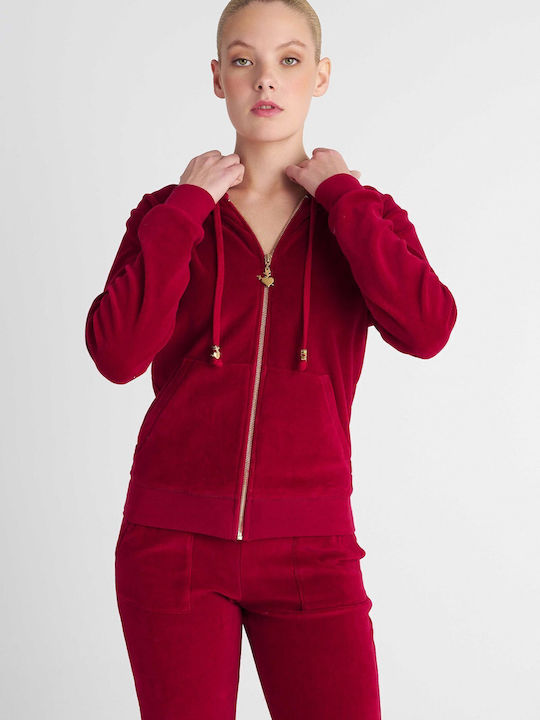 SugarFree Women's Velvet Hoodie Sweatshirt Jack...