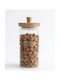 AGC Glass Food Jar for Cereals Pasta Coffee Tea with Lid Transparent 9x9x18.5cm 1 Piece