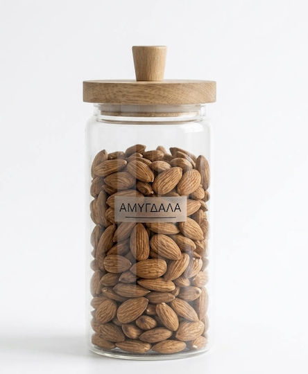 AGC Glass Food Jar for Cereals Pasta Coffee Tea with Lid Transparent 9x9x18.5cm 1 Piece