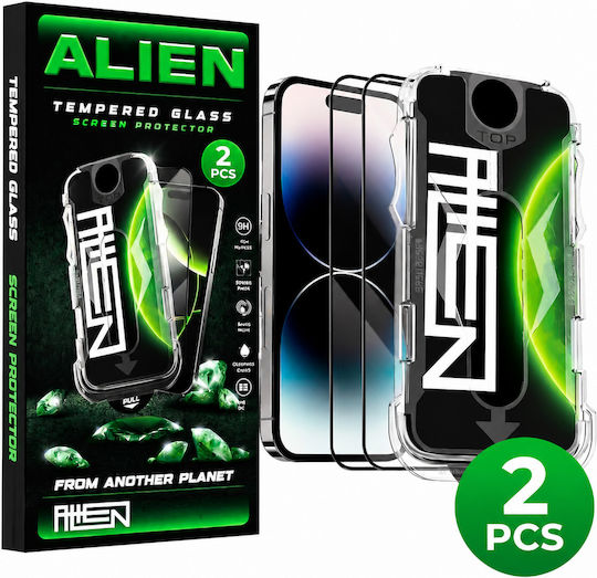 Alien Tempered Glass 5d Full Cover 2 Τεμάχια Privacy Iphone 14 Pro Max Πλαστικό Οδηγό Τοποθέτησης