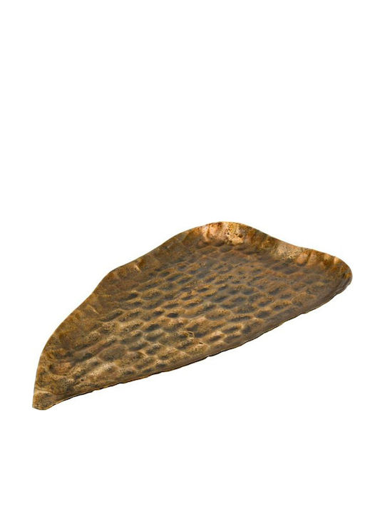 Fylliana Decorative Platter Metallic Yellow 44x25x3cm