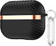 Leewello Lw-346 Калъф от Силикон с Кука в Черен Цвят за Apple AirPods Pro