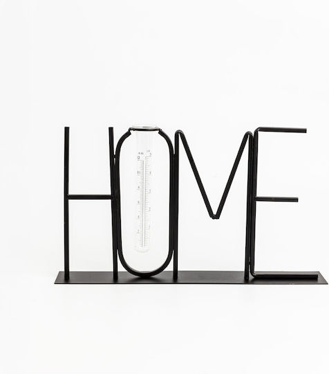 Home Διακοσμητικη Επιγραφη 38x5x22cm Μεταλλο Μαυρο Γυαλι C540518