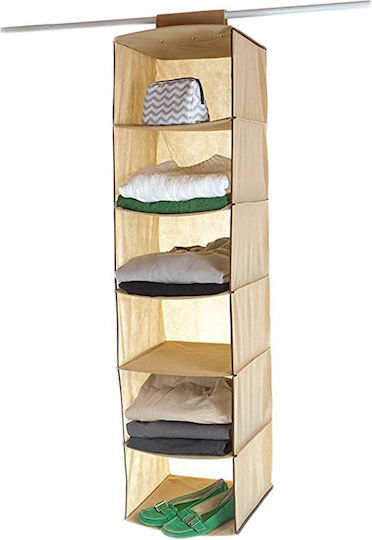 Sidirela Fabric Hanging Shoe Storage Case in Beige 27x27x80cm