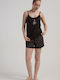 Vienetta Secret Summer Women's Brown Dark Pyjama Set