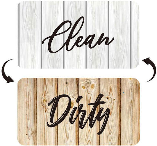 Double-Sided Refrigerator Magnet Square Dishwasher Cleanliness Indicator Dirt Stripes Brown White
