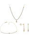 Set with Necklace Earrings & Bracelet from 14K Gold with Stones