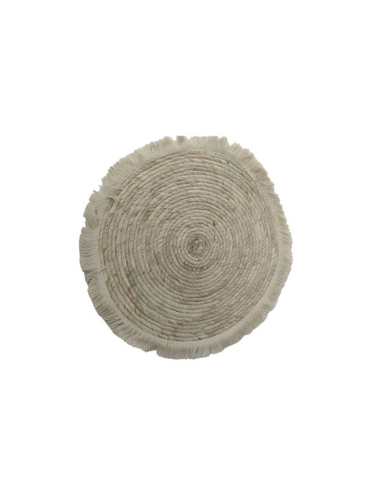 keleman Handmade Wall Decor Ecru Wicker Material 40x40cm