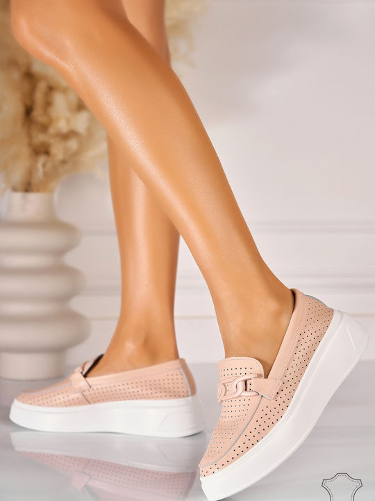 Mocasini Dama Din Piele Roz