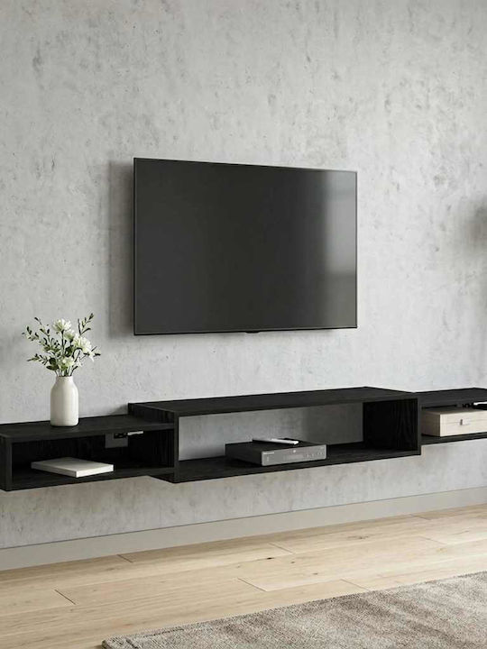 Шкаф За Телевизор Черен Дъб 220x28x21см