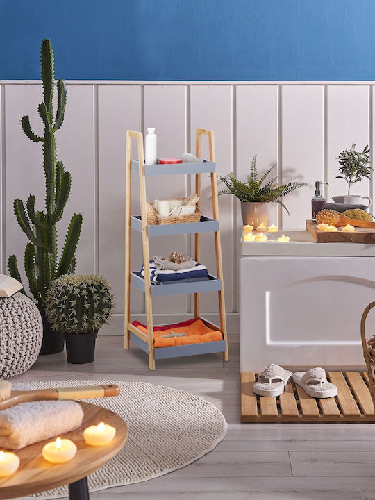 Relaxdays Raft de Baie de Podea din Bambus 98x35x36cm Maro
