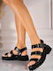Flache Sandalen Für Damen Schwarz