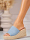 Platforme Dama Tip Slip On Albastre