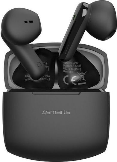 4Smarts SkyBuds Air Bluetooth Handsfree Ακουστικά με Αντοχή στον Ιδρώτα και Θήκη Φόρτισης Μαύρα