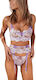 Violet Lilac Floral Lingerie Set Garters Underwire