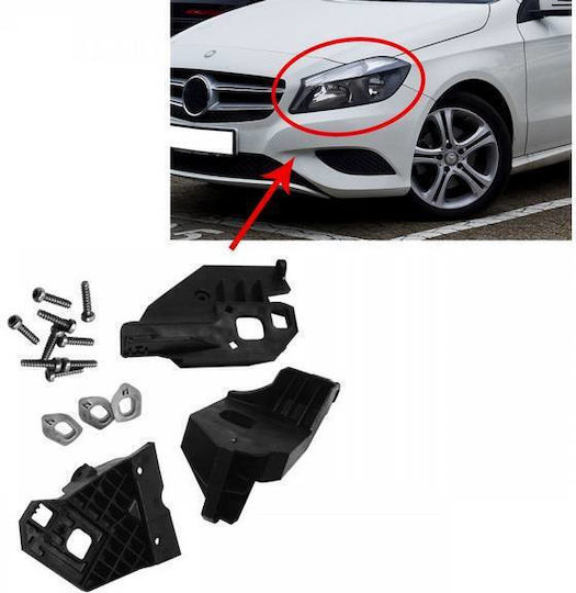 Mercedes-Benz A Class W176 12-18 Left Headlight Repair Bases 3 Pieces