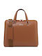 Leather Women's Briefcase Silver