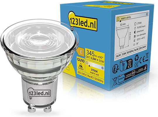 LED Bulb 123led GU10 Spot 2700K 345lm 3.5W Warm White