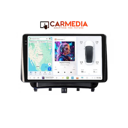 Carmedia Ηχοσύστημα Αυτοκινήτου για Ford Transit 2014-2020 (Bluetooth/USB/AUX/WiFi/GPS/Apple-Carplay/Android-Auto) με Οθόνη Αφής 9.5"