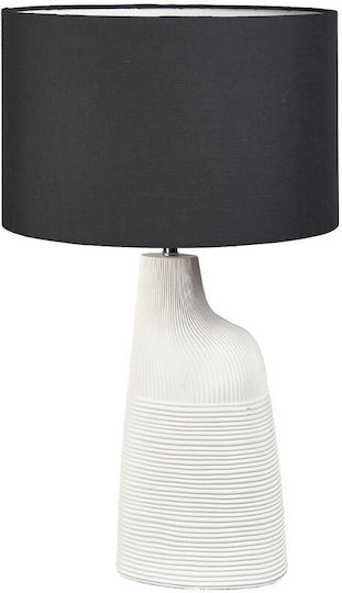 Liberta Plastic Table Lamp with Black Shade and White Base