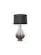 Liberta Glass Table Lamp with Black Shade and Transparent Base