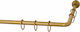 Grekon 1270 Shower Curtain Rod Corner Wall Mounted Aluminium Gold 90cm