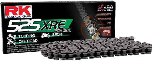 Drive Chain 525-118 Teeth Xre Xw Rx-ring RK Japan Which Is Manufactured In Japan