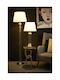 Liberta Metal Table Lamp with White Shade and Silver Base