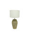 Liberta Table Lamp Made of Rope with White Shade and Beige Base