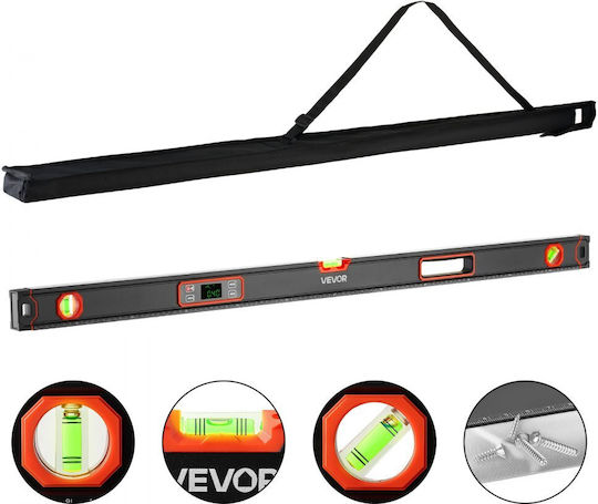 Digital Spirit Level Vevor 1200 Mm Magnetic Electronic Spirit Level Illuminated Led Screen Electronic Leveling Tool 360° Bubble Vials 0° 45° 90° Ip54 Rating Home Renovation Carpentry Work