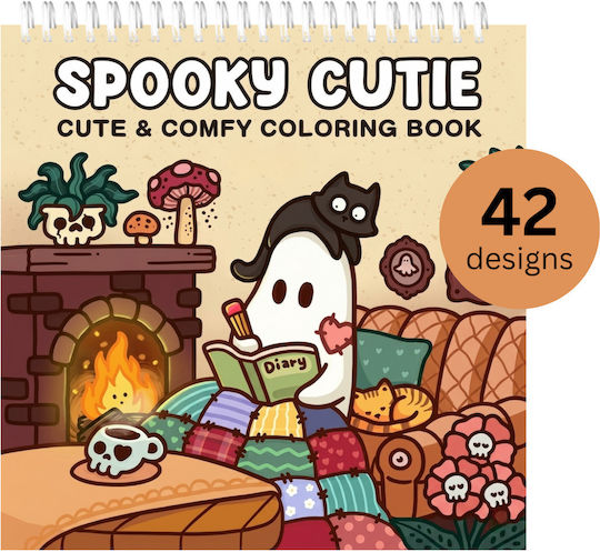 Carte De Colorat Spooky Cutie Copertă Dură Distractivă Relaxantă Desene Pentru Toate Vârstele