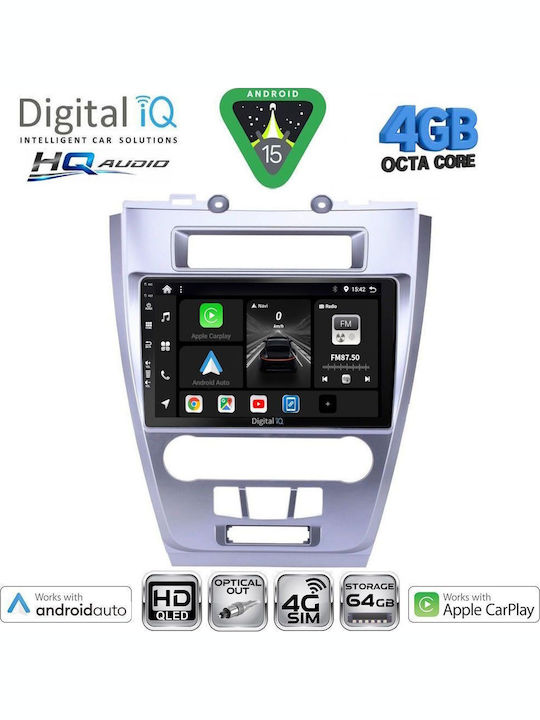 Digital IQ Car Audio System for Ford Fusion 2012-2017 (Bluetooth/USB/WiFi/GPS/Apple CarPlay/Android Auto) with 10" Touch Screen