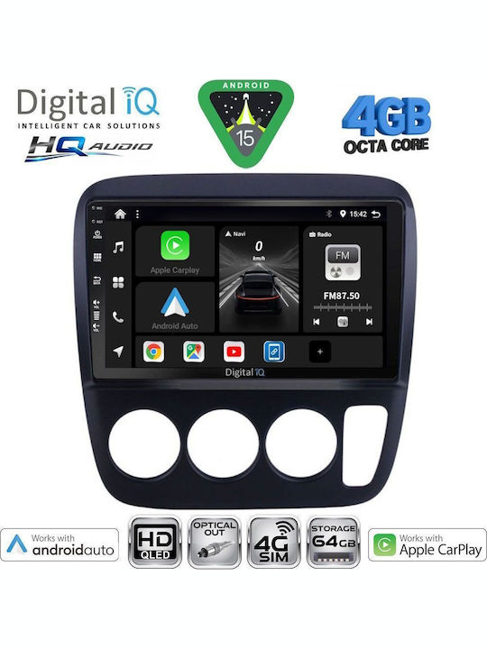 Digital IQ Car Audio System for Honda CR-V 1996-2006 with A/C Bluetooth USB WiFi GPS Apple CarPlay Android Auto with 9" Touch Screen